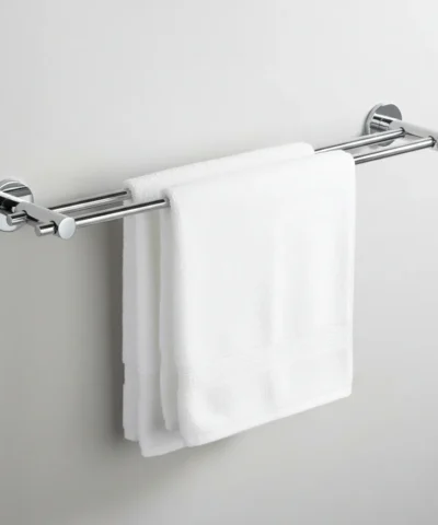 Toallero Barral Doble (40 cm) Basic Cromo