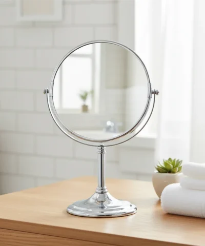 Espejo de Mesada Doble Faz Cromado Aumento 10X