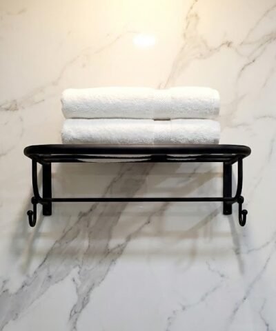 Repisa Estante Baño Nea Curvo Negro Mate