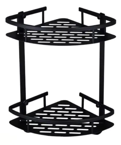 Esquinero Doble con Base Aluminio Negro