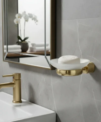 Porta Jabonera de Vidrio Peirano Fabric Gold