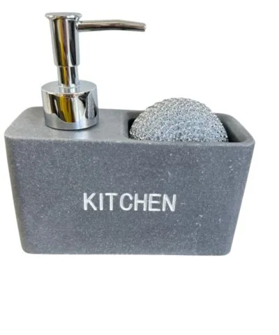 Dispenser Porta Esponja Kitchen Gris