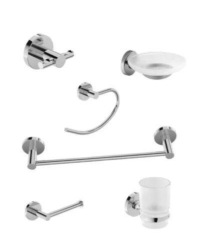 Set 6 Piezas Accesorios Baño Peirano Linea Stick Adhesivo