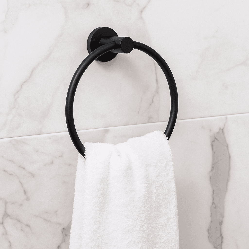 toallero adhesivo negro mate