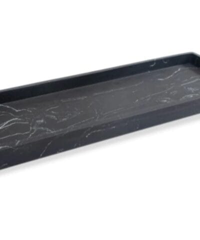 Bandeja Rectangular Resina Simil Mármol Negro Marquina 37 Cm