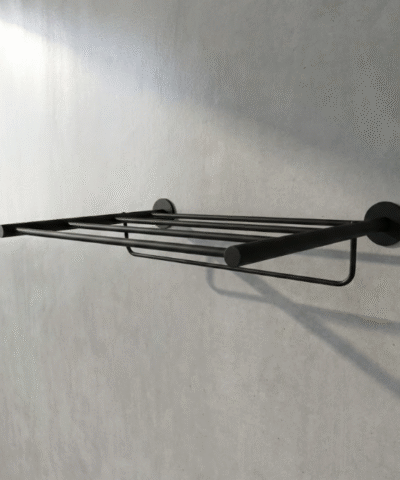 Estante Repisa Simple Recto Con Varilla Bronce Negro mate