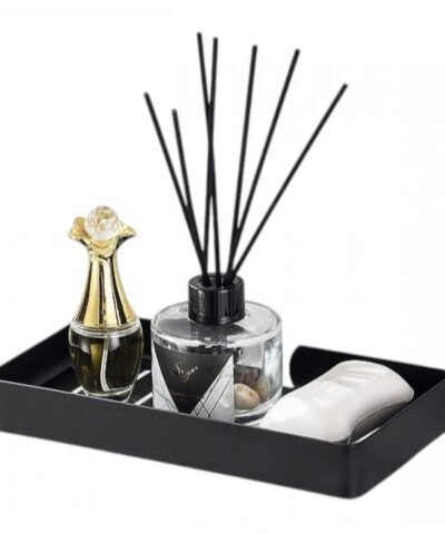 Jabonera Organizador Recta Mediana Acero Inoxidable SUS304 Negro Mate