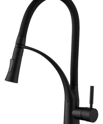 Griferia de Cocina Monocomando Flexible Negro Mate