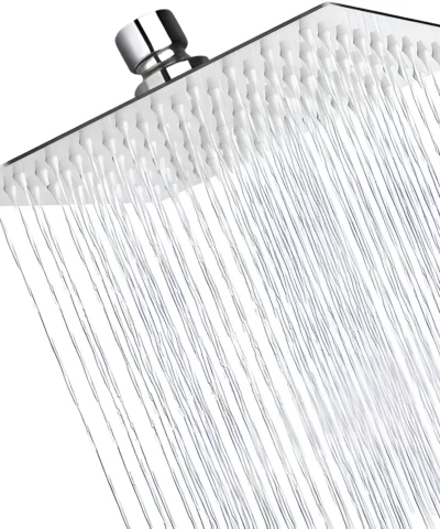 Griferia Flor De Ducha Cuadrado Acero Inoxidable 20cm Plateado Cromado