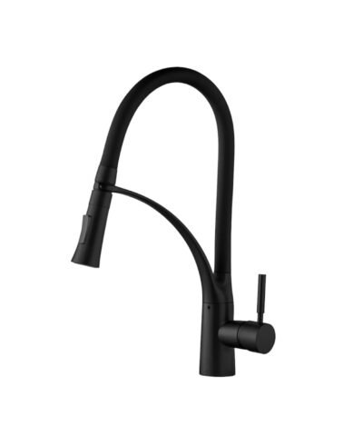 Griferia de Cocina Monocomando Flexible Negro Mate