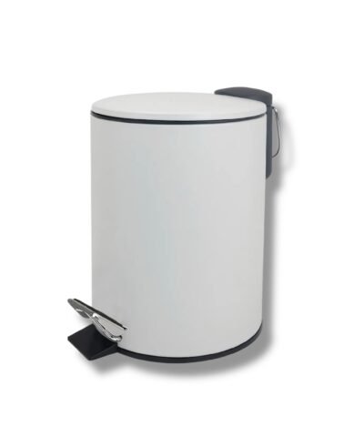 Cesto Tacho Basura 5 Lts Blanco Mate Redondo Cierre Suave
