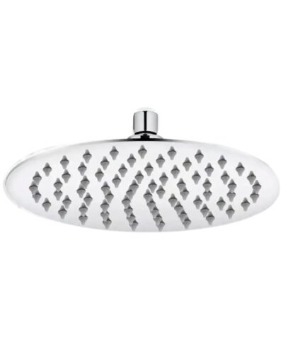 Griferia Flor De Ducha Redonda Acero Inoxidable 20cm Conector U Plateado Cromado