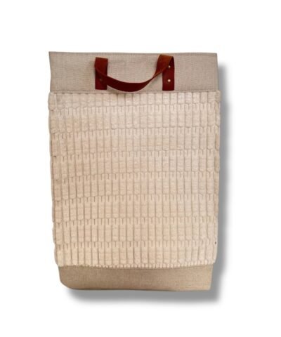 Cesto Laundry Ropa Sucia Diseño Nórdico Rayado textura apeluchado