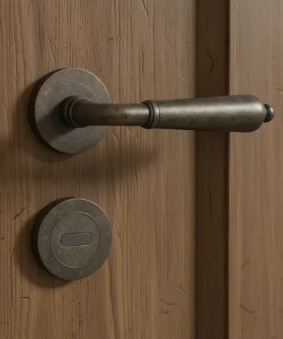 Manija Picaporte Doble Balancin Clasica Bronce Viejo